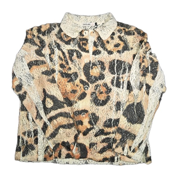 Origami by Vivien Lace Y2K Sheer Mesh Lace Top Duster Whimsigoth Grunge Boho - Picture 2 of 5